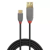 Lindy 36897 USB-2.0-Adapterkabel, USB-C-Stecker auf USB-A-Buchse, Anthra Line, 0,15 m
