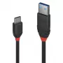 Lindy 36914 USB-3.2-Kabel, USB-A-Stecker auf USB-C-Stecker, 10 Gbit/s, Black Line, 0,15 m