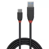 Lindy 36914 USB-3.2-Kabel, USB-A-Stecker auf USB-C-Stecker, 10 Gbit/s, Black Line, 0,15 m