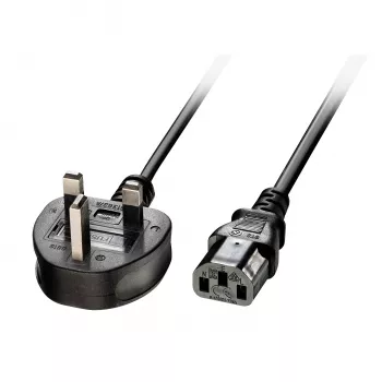 Lindy 5m UK 3-Pin-Stecker auf IEC C13 Netzkabel, Schwarz, 5 m, C13-Kupplung
