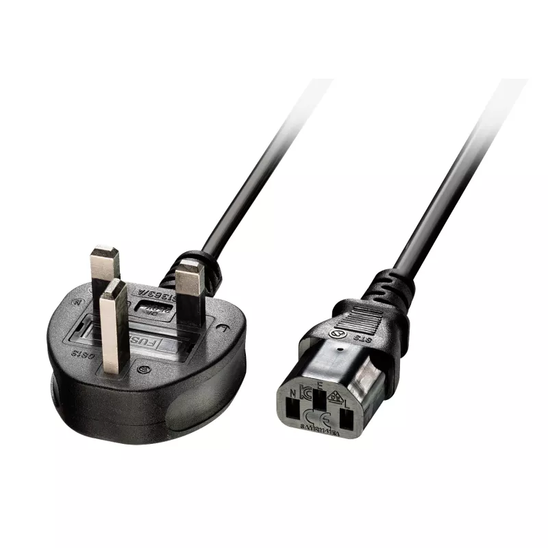 Lindy 5m UK 3-Pin-Stecker auf IEC C13 Netzkabel, Schwarz, 5 m, C13-Kupplung