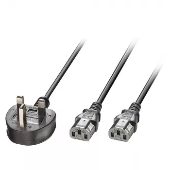 Netzkabel MicroConnect PE090425Y, H05VV-F 2,5 m, 2 x C13-Kupplung, 250 V 13 A, schwarz