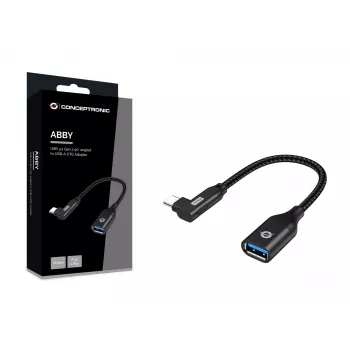 Conceptronic ABBY19B USB 3.2 Gen 2 90°-abgewinkelt auf USB-A OTG-Adapter