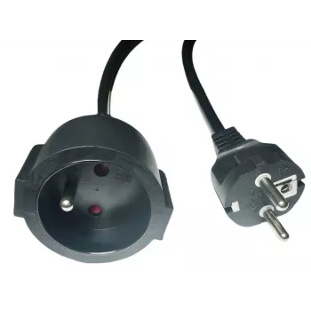 MicroConnect MC-PE0300FRB Stromverlängerungskabel EU auf französischen Typ E, 3 m, Schwarz