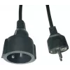MicroConnect MC-PE0300FRB Stromverlängerungskabel EU auf französischen Typ E, 3 m, Schwarz