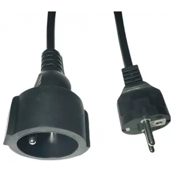 MicroConnect MC-PE0300FRB Stromverlängerungskabel EU auf französischen Typ E, 3 m, Schwarz
