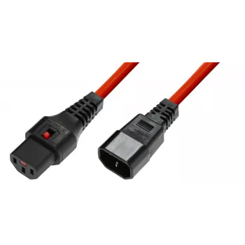 Microconnect MC-C13C14LOCK-1M Stromkabel Rot C13-Kupplung C14-Kupplung