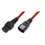 Microconnect MC-C13C14LOCK-1M Stromkabel Rot C13-Kupplung C14-Kupplung