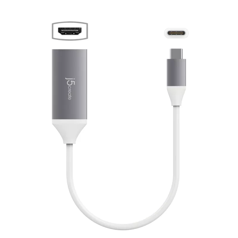 j5create JCA153G-N USB-C® auf 4K HDMI™ Adapter, 2.0/3.2 Gen 1 (3.1 Gen 1), USB Type-C, HDMI-Ausgang, 3840 x 2160 Pixel