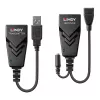 Lindy 100m USB 2.0 Cat.6 Extender, Netzwerk-Sender & -Empfänger, 100 m, 480 Mbit/s, Cat5e, Cat6, CH317Q, CH536G, Schwarz
