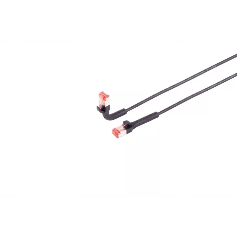 Netzwerkkabel Lanview LV-6AFTP-FLEX-ANG-03B RJ45 Cat6A 3m Schwarz