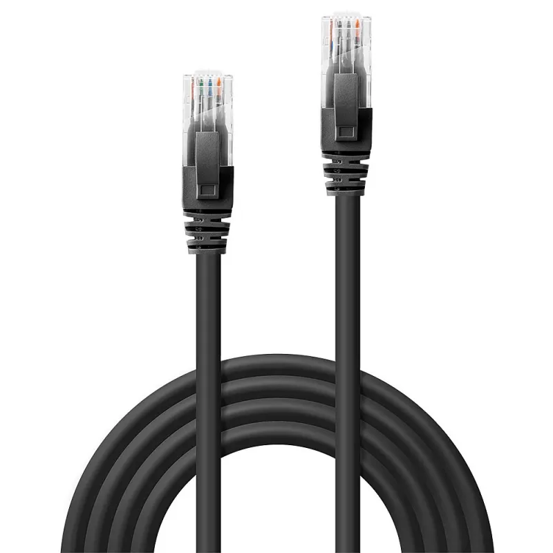 Netzwerkkabel Lindy 5m Kat.6 RJ-45 U/UTP Schwarz