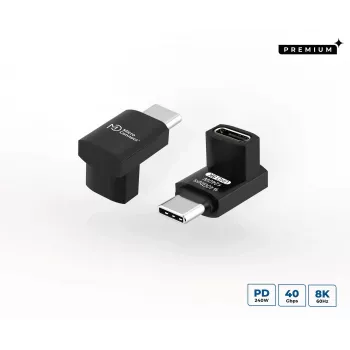 MicroConnect MC-USB4AF Premium USB4-3x2-USB-C-Adapter, gewinkelt, 240 W, 40 Gbit/s