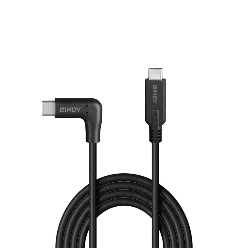 Lindy 1,5m USB 3.2 Typ-C-Kabel, 90°-Winkelstecker, 10 Gbit/s