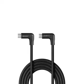 Lindy 1m USB 3.2 rechtwinkliges USB-C auf rechtwinkliges USB-C Kabel, 10Gbps