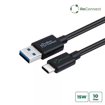Microconnect ECO-USB3.2CA1 USB-Kabel USB 3.2 Gen 2 (3.1 Gen 2) 1 m USB A USB C Schwarz