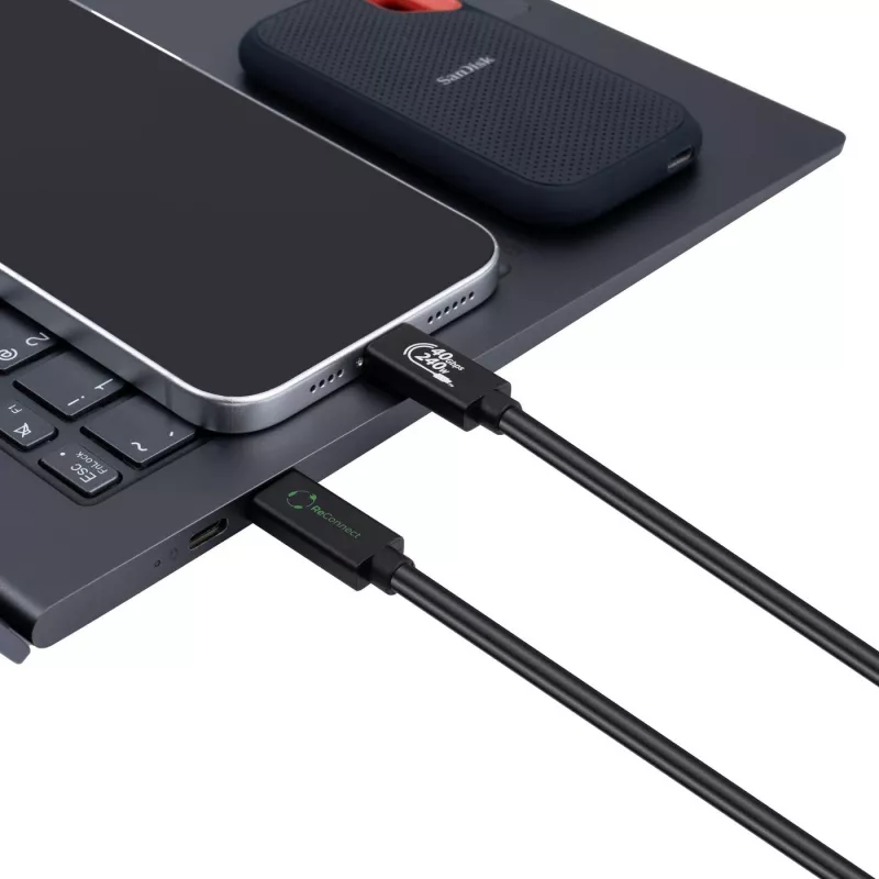 USB4-Kabel MicroConnect ReConnect ECO-USB4CC05 40 Gbit/s 100 W, USB-C auf USB-C