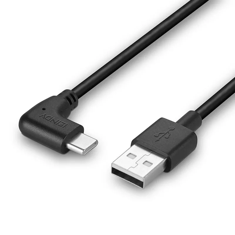 USB-Kabel Lindy 32000 — USB 2.0, USB-A auf USB-C, 0,5 m, schwarz