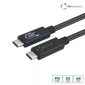 Microconnect ECO-USB3.2CC1 USB-Kabel USB 3.2 Gen 2x2 1 m USB C Schwarz