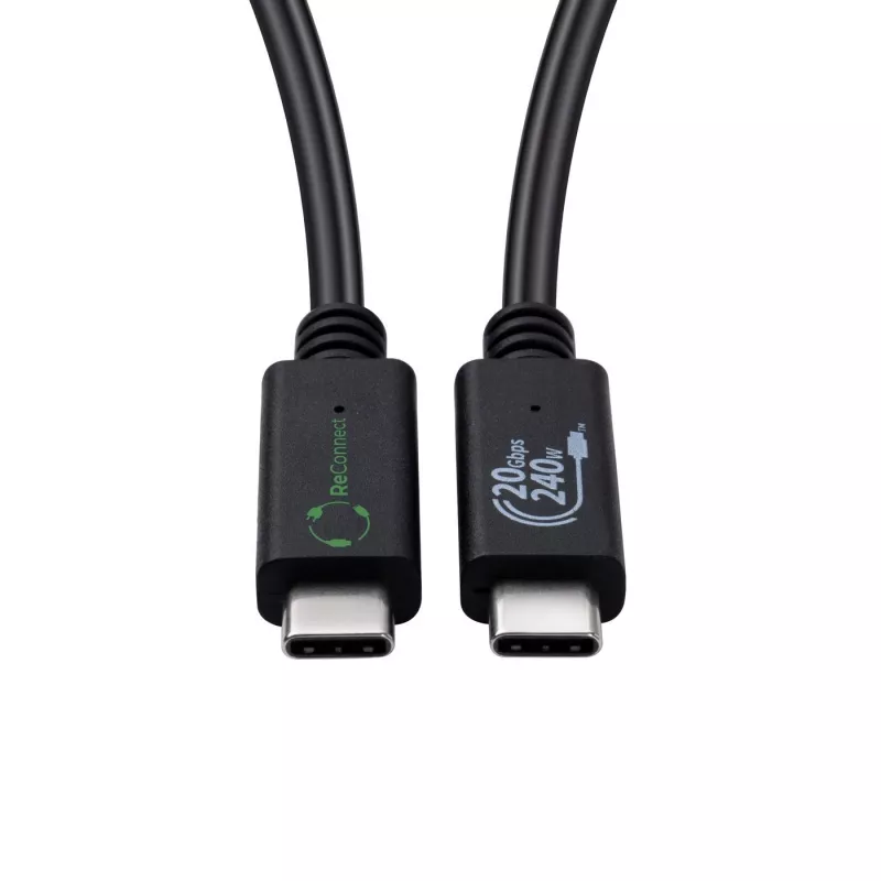 Microconnect ECO-USB3.2CC1 USB-Kabel USB 3.2 Gen 2x2 1 m USB C Schwarz