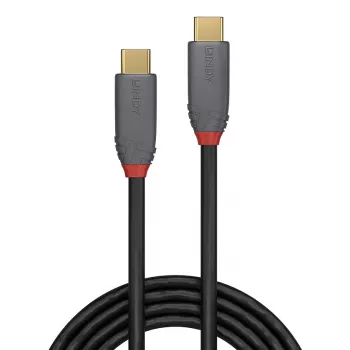 Lindy 0,5m USB 3.2 Typ C auf C Kabel, 20Gbit/s, 5A, PD, Anthra Line