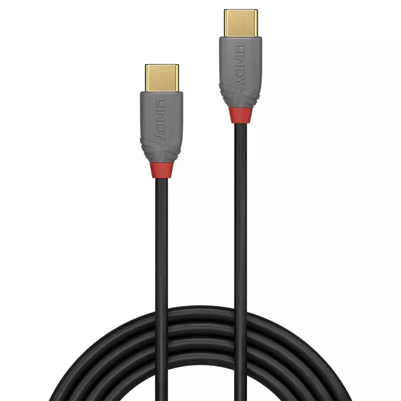 USB 2.0 Typ-C-auf-Typ-C-Kabel Lindy 36870 0,5m Anthra Line