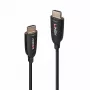 Lindy 38518 Hybrid-Glasfaser-HDMI-8K60-Kabel, 100 m, 4K 120 Hz, Schwarz