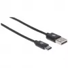 Manhattan USB-C-auf-USB-A-Kabel, 2 m, Stecker auf Stecker, Schwarz, 480 Mbit/s (USB 2.0), Hi-Speed USB, lebenslange Garantie, entspricht USB2AC2M