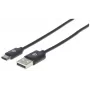 Manhattan 354936 USB-C-auf-USB-A-Kabel, USB 2.0, 3 m, Stecker/Stecker, schwarz