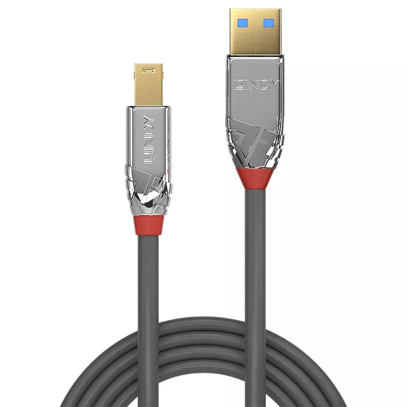 Lindy 1m USB 3.2 Typ-A-auf-B-Kabel, 5 Gbit/s, Cromo Line
