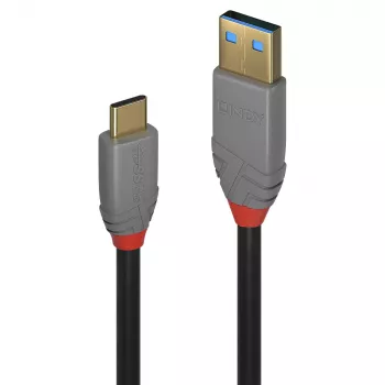 Lindy 1m USB 3.2 Type A auf C Kabel, 10Gbit/s, 5A, PD, Anthra Line