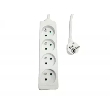 Steckdosenleiste MicroConnect MC-PS040300FRW — 4-fach französischer Typ, überspannungsschutzfreies Design, Netzstromverteilung