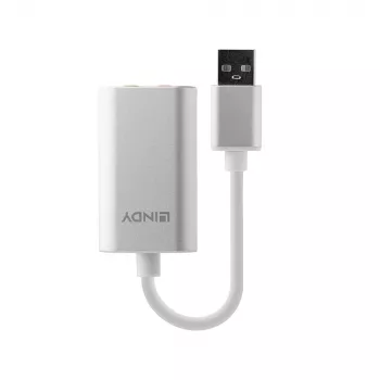 Audio-Konverter Lindy USB Typ A auf Audio-Konverter, silber/weiß, 25 g