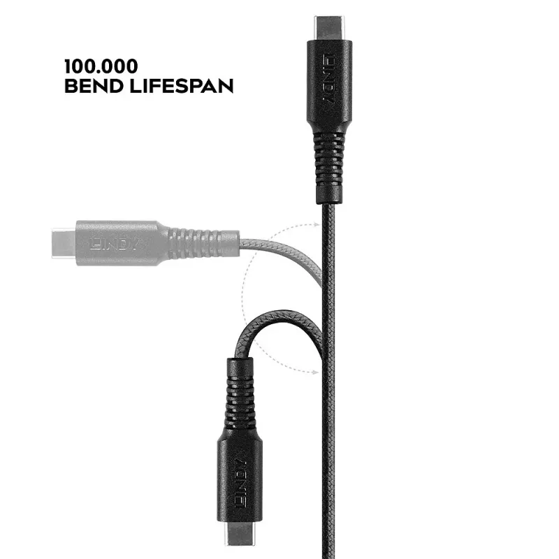 Lindy 2m verstärktes USB-Typ-C-auf-Lightning-Lade- und Synchronisationskabel