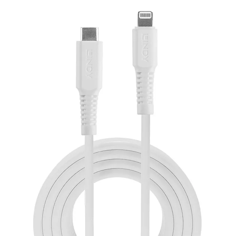 Lindy 1m USB Typ C auf Lightning Kabel, Weiß