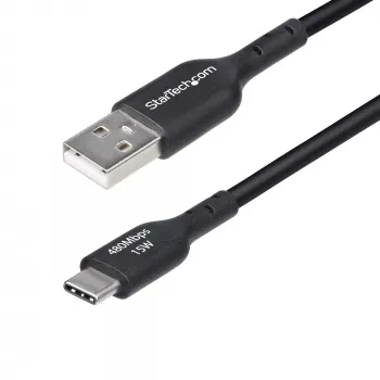 StarTech.com 30cm USB-A auf USB-C Ladekabel, Laden & Sync, 3A, USB 2.0, TPE-Mantel – Schwarz USB-Ladekabel
