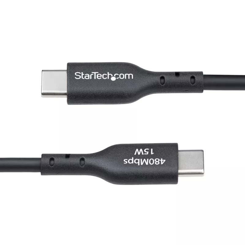 StarTech.com 30cm USB-A auf USB-C Ladekabel, Laden & Sync, 3A, USB 2.0, TPE-Mantel – Schwarz USB-Ladekabel