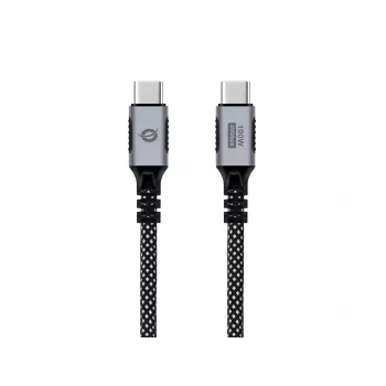 CONCEPTRONIC USB-C-auf-USB-C-Kabel ETTA07B12 – USB 3.2 Gen 2x2, 1,2 m, 20 Gbps, PD 3.0 100 W (20 V/5 A), 4K60Hz, Schwarz, E-Mark