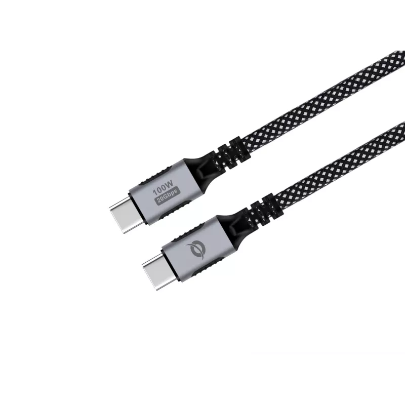 CONCEPTRONIC USB-C-auf-USB-C-Kabel ETTA07B12 – USB 3.2 Gen 2x2, 1,2 m, 20 Gbps, PD 3.0 100 W (20 V/5 A), 4K60Hz, Schwarz, E-Mark