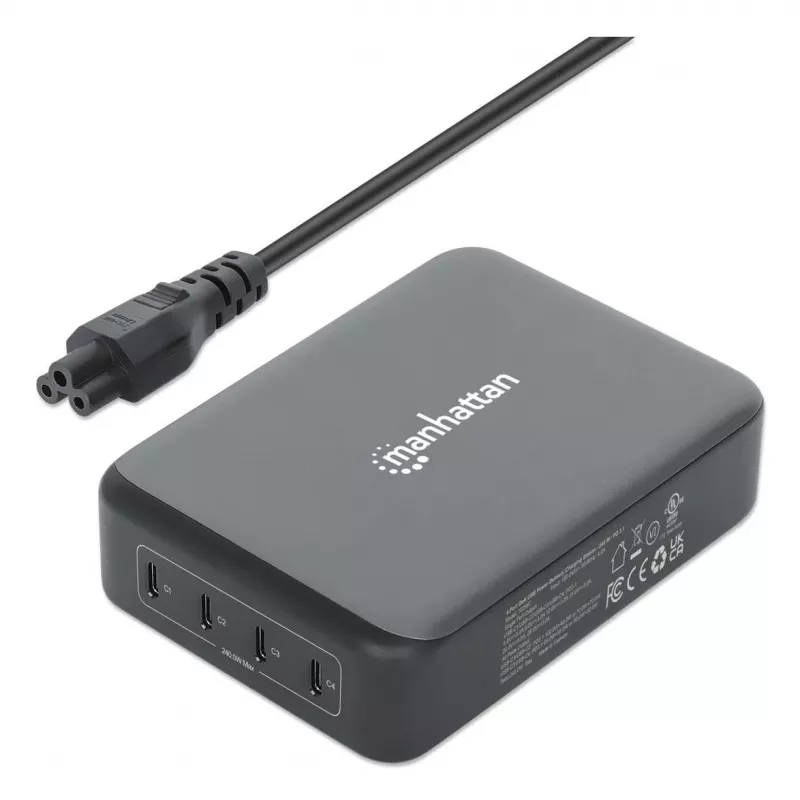 Manhattan 102667 4-Port-GaN-USB-Power-Delivery-Ladestation, 240 W