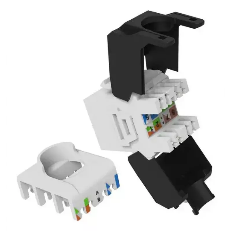 Equip 769227 Keystone-Buchse Cat.6A, ungeschirmt, werkzeugfreies LSA, weiß, 8 Stk.