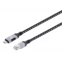 Manhattan USB-C auf Gigabit Netzwerk Ethernet RJ45 Kabel 2m Schwarz/Silber