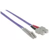 Intellinet 751049 Glasfaser-Patchkabel, LC Multimode (M) auf SC Multimode (M), OM4, 50/125 µm, 1 m, halogenfrei, violett