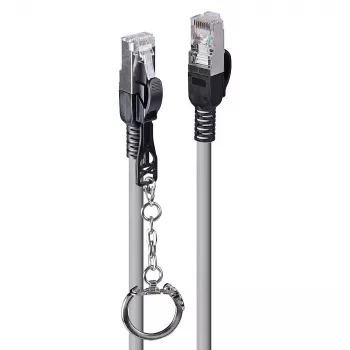 Lindy 1m Cat.6A S/FTP Locking Netzwerkkabel, Grau