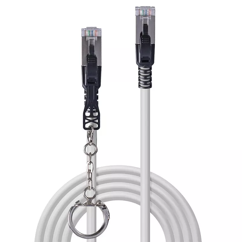 Lindy 1,5 m Cat.6A S/FTP Locking-Netzwerkkabel, Grau