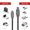 Lindy 0,5 m USB 3.2 Typ-C-auf-B-Kabel 5 Gbit/s Schwarz