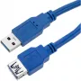 Techly Verlängerungskabel USB 3.0, A-Stecker / A-Buchse, 1m, Blau ICOC U3-AA-10-EX