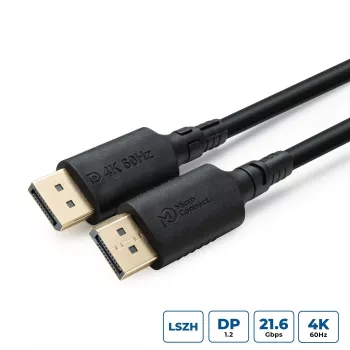 DisplayPort-Kabel MicroConnect MC-DP-MMG-500LSZH, 4K, DisplayPort 1.2, 5,0 m, LSZH-Mantel