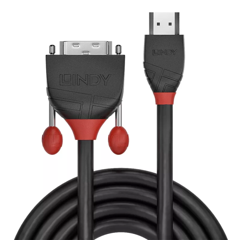 Lindy 2m HDMI auf DVI Kabel Black Line HDMI Typ A DVI-D