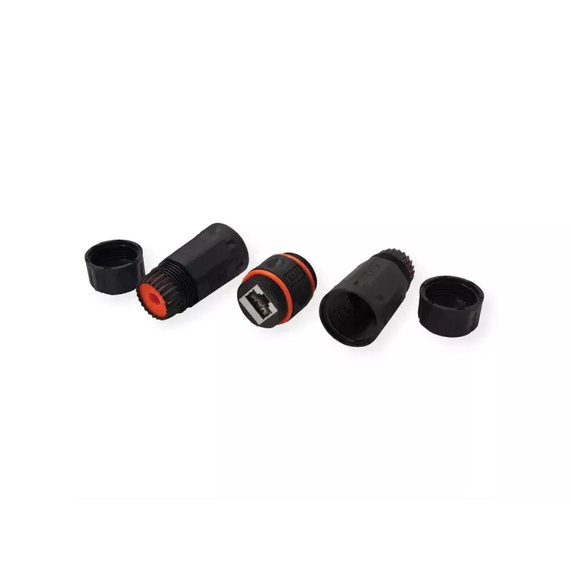 VALUE 21.99.3007 RJ-45-Kupplung geschirmt, Cat.6A, Outdoor/Industrie, schwarz